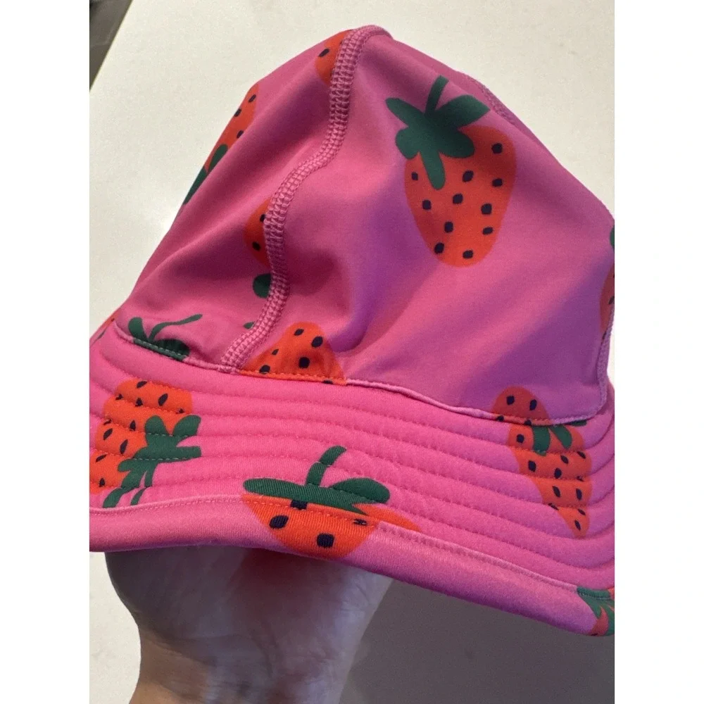 Hanna Andersson Strawberry Sun Hat Girls Size Small Vacation Travel Beach